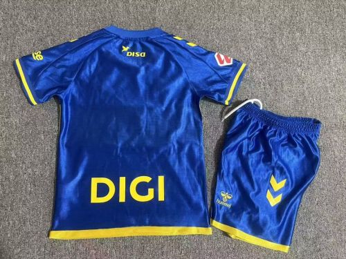 with LALIGA Patch Youth Uniform Kids Kit 2026-2027 Las Palmas Away Blue Soccer Jersey Shorts Child Football Set