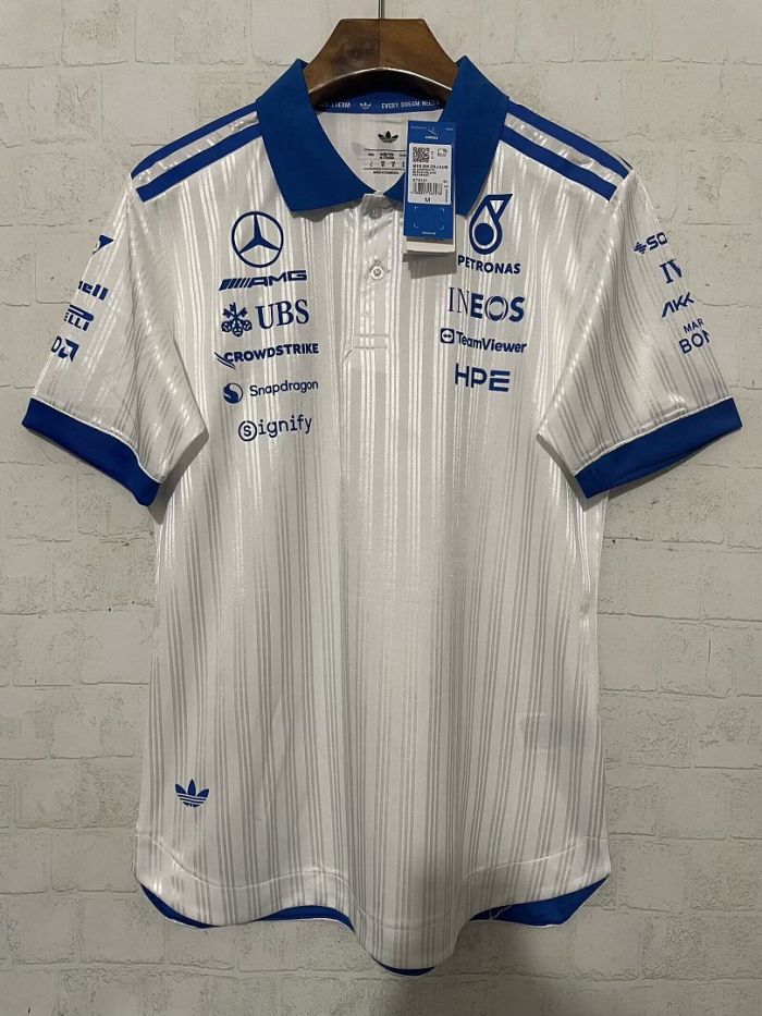 Player Version Mercedes 2026-2027 White Racing Polo T-shirt