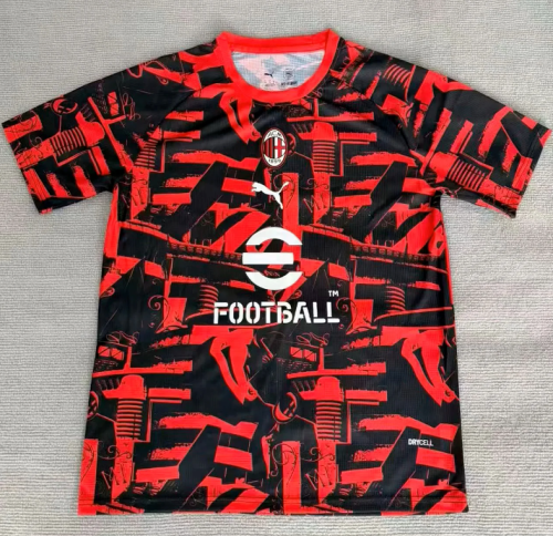 Fan Version 2026-2027 AC Milan Black/Red Soccer Training Jersey AC Football Shirt