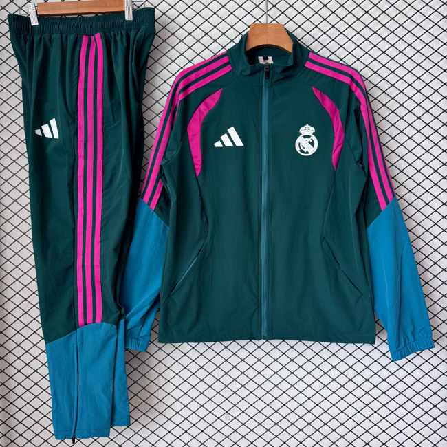 2026-2027 Real Madrid Green Soccer Tracksuit Jacket Football Jacket and Pants