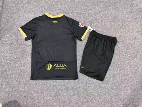 with LALIGA Patch Youth Uniform Kids Kit 2026-2027 Mallorca Away Black Soccer Jersey Shorts Child Football Set