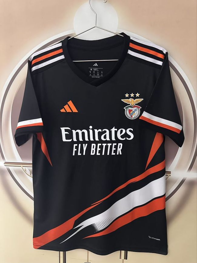 Fan Version 2026-2027 Benfica Black/White/Orange Soccer Training Jersey Football Shirt