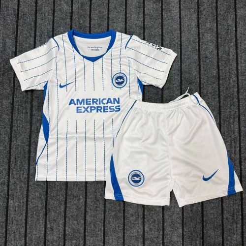Youth Uniform Kids Kit 2026-2027 Brighton & Hove Albion Away White Soccer Jersey Shorts Child Football Set
