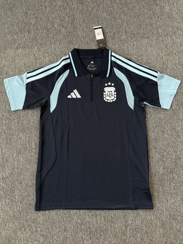 Fan Version 2026 Argentina Black Soccer Polo Football Shirt