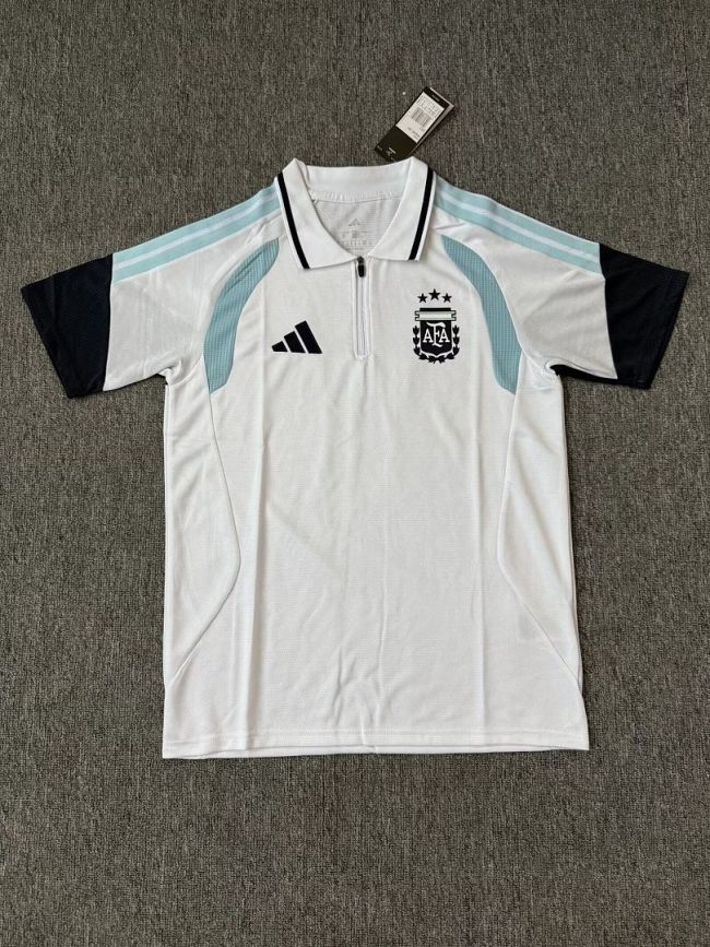 Fan Version 2026 Argentina White Soccer Polo Football Shirt