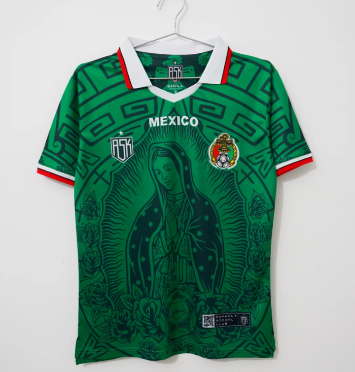 Retro Jersey 1998 Mexico Green Guadalupe Version Soccer Jersey