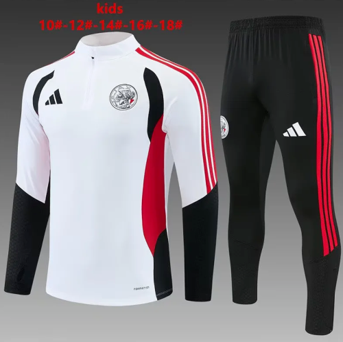 2026-2027 Ajax White Soccer Training Sweater and Pants Football Kit