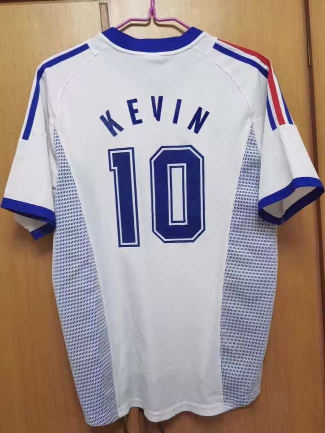 Retro Jersey 2002 France KEVIN 10 Away Soccer Jersey Vintage Football Shirt