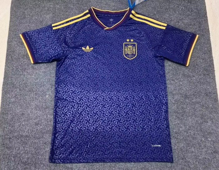 with 2 Stars Fan Version 2026 Spain Dark Blue Special Edition Soccer Jersey España Camisetas de Futbol