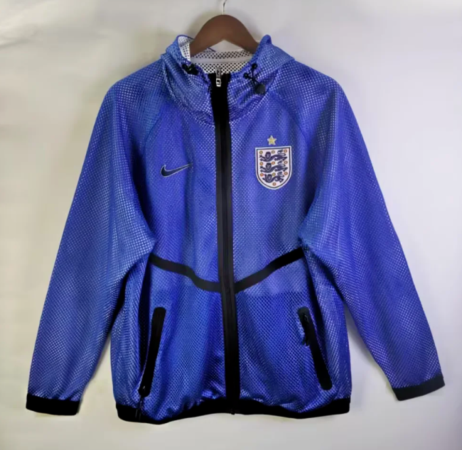 2026-2027 England Light Blue World Cup Mesh Anthem Jacket Soccer Windbreaker Jacket Football Jacket
