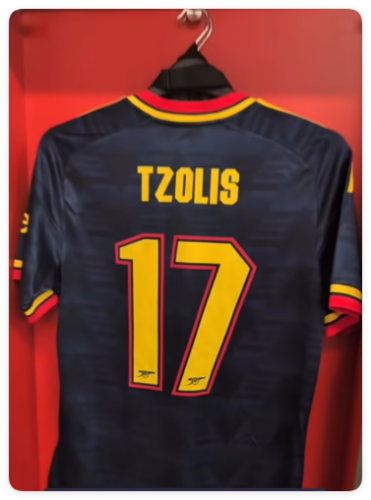 with UCL Fonts Player Version 2026-2027 Arsenal TZOLIS 17 Away Soccer Jersey Football Shirt