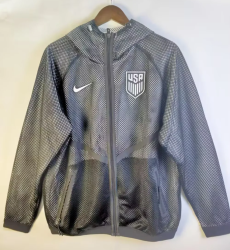 2026-2027 USA Black World Cup Mesh Anthem Jacket Soccer Windbreaker Jacket United States Football Jacket