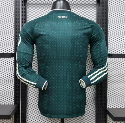 Long Sleeve Player Version 2026-2027 Real Madrid Away Green Soccer Jersey Real Football Shirt