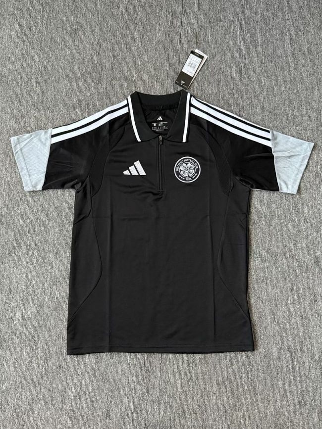 Fan Version 2026-2027 Celtic Black Soccer Polo Football Shirt