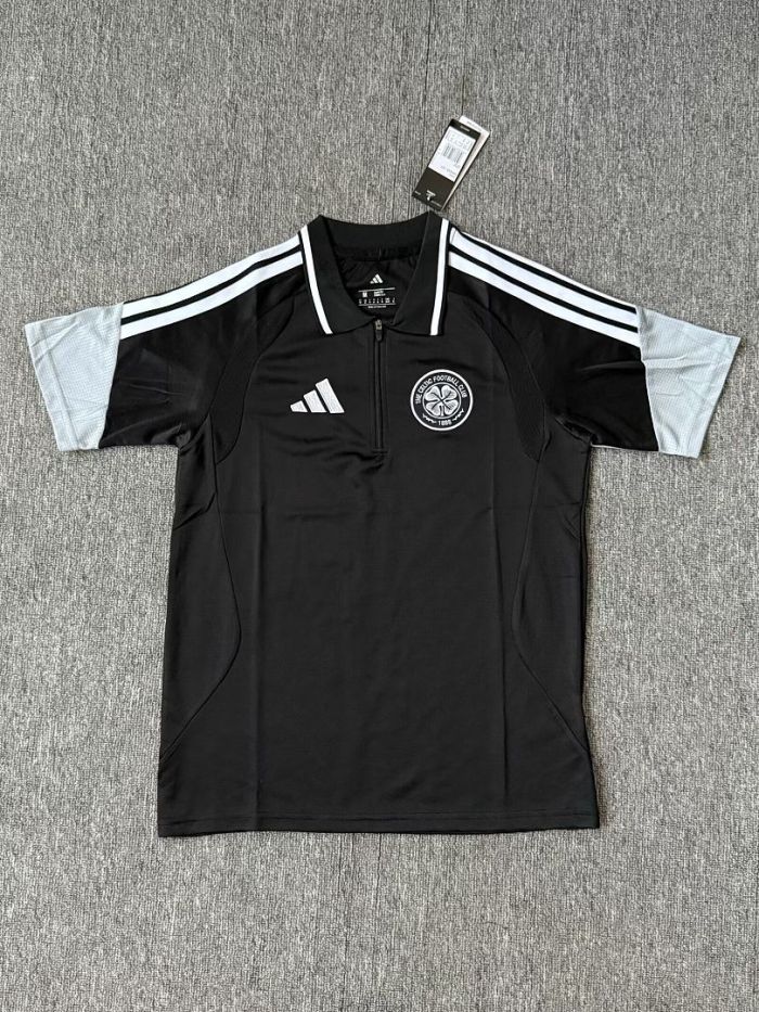 Fan Version 2026-2027 Celtic Black Soccer Polo Football Shirt