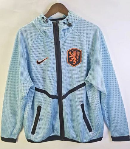 2026-2027 Netherlands Light Blue World Cup Mesh Anthem Jacket Soccer Windbreaker Jacket Holland Football Jacket