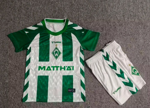 Youth Uniform Kids Kit 2026-2027 Wender Bremen Home Soccer Jersey Shorts Child Football Set