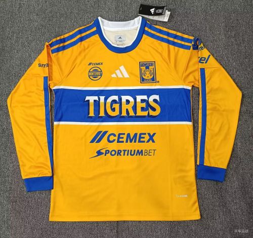 Long Sleeve Fan Version 2026-2027 Tigres UANL Home Soccer Jersey Football Shirt