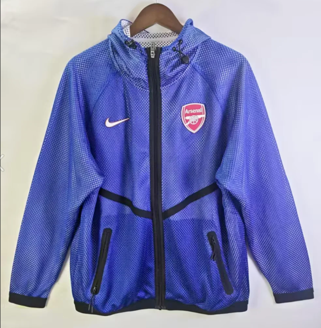 2026-2027 Arsenal Blue World Cup Mesh Anthem Jacket Soccer Windbreaker Jacket Football Jacket