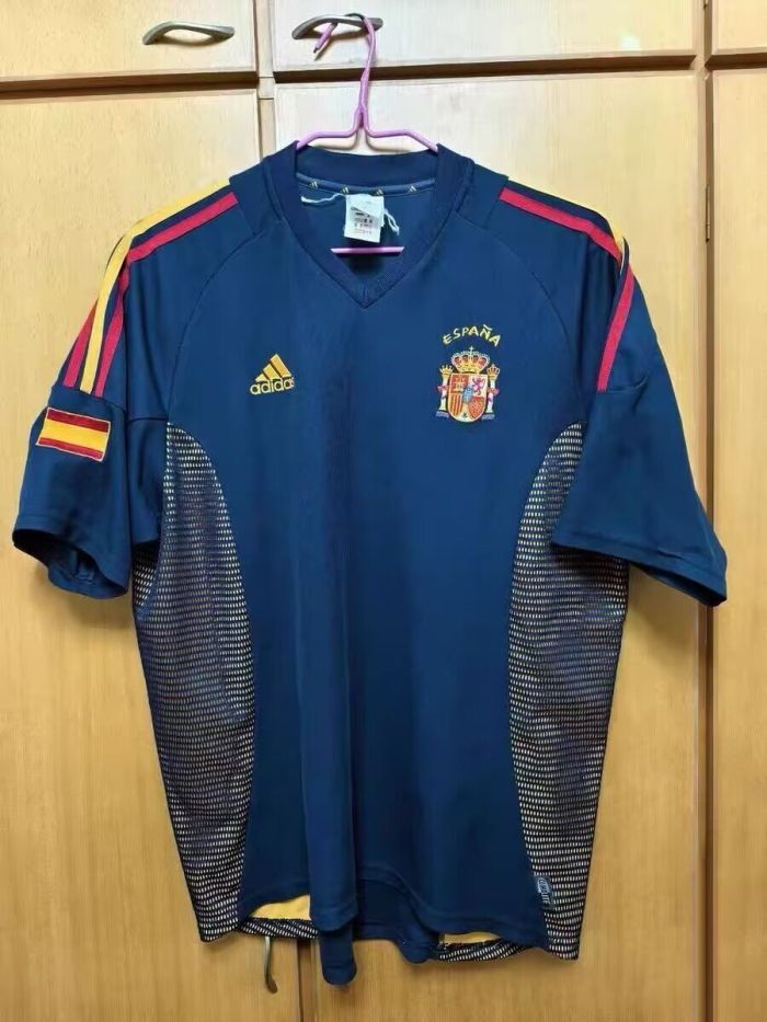 Retro Jersey 2002 Spain 69 Third Away Dark Blue Soccer Jersey Vintage Football Shirt