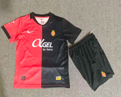 with LALIGA Patch Youth Uniform Kids Kit 2026-2027 Mallorca Home Soccer Jersey Shorts Child Football Set