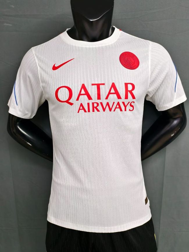 Player Version 2025-2026 PSG White Soccer Jersey Paris Football Shirt