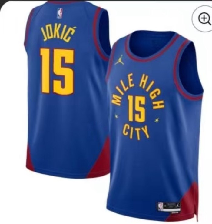 Nikola Jokic 15 Blue Denver Nuggets NBA Jersey Basketball Shirt