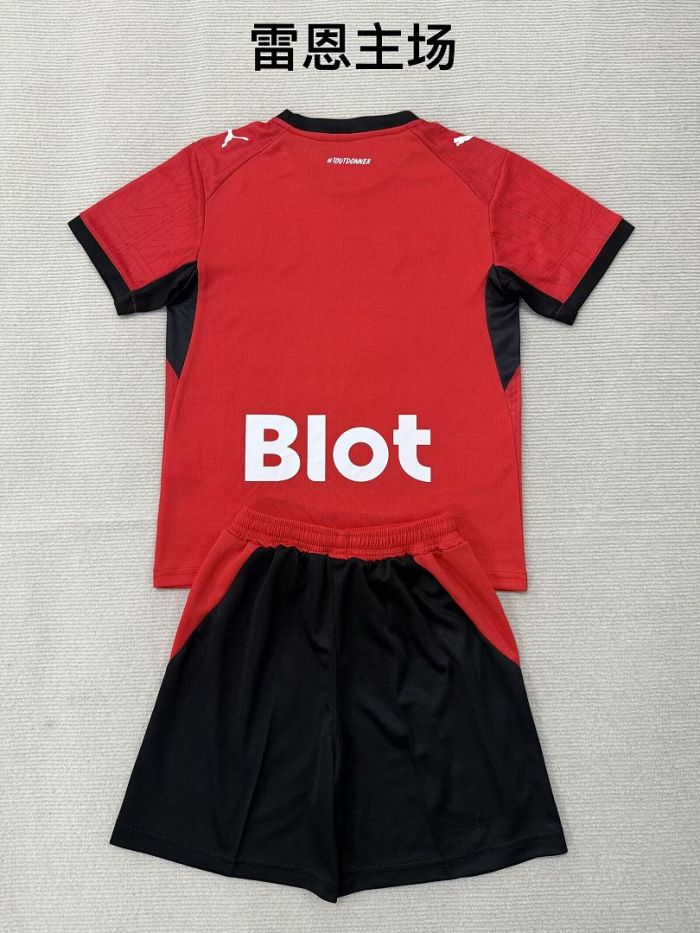 Youth Uniform Kids Kit 2026-2027 Stade Rennais Home Soccer Jersey Shorts Child Football Set