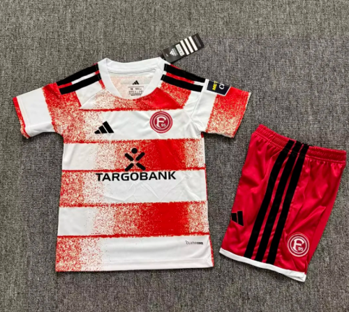 Youth Uniform Kids Kit 2026-2027 Fortuna Düsseldorf Home Soccer Jersey Shorts Child Football Set