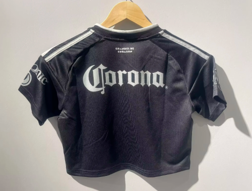 Women 2026-2027 Club America Away Black Crop Soccer Shirt Girl Football Jersey