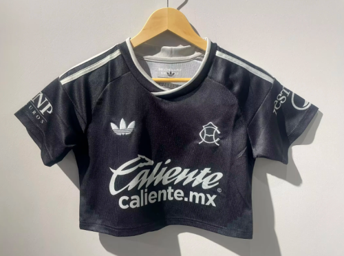 Women 2026-2027 Club America Away Black Crop Soccer Shirt Girl Football Jersey