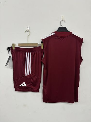 Adult Uniform 2026-2027 Sevilla Red Soccer Training Vest and Shorts Football Set