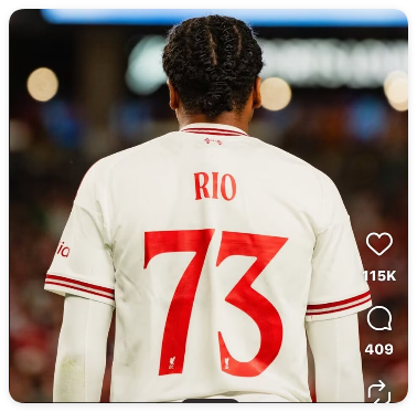 with UCL Fonts Fan Version 2026-2027 Liverpool RIO 73 Away White Soccer Jersey Football Shirt