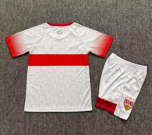 Youth Uniform Kids Kit 2026-2027 Stuttgart Home Soccer Jersey Shorts Horona Child Football Set