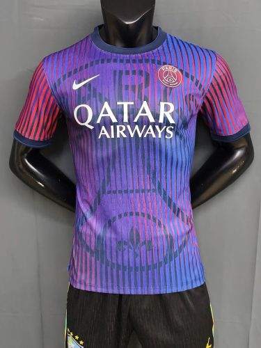 Player Version 2025-2026 PSG Purple Soccer Pre-match Jersey Paris Football Shirt