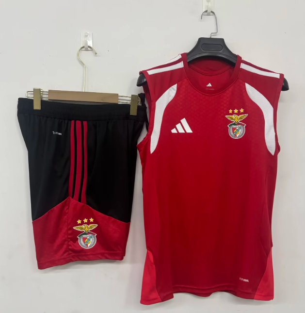 Adult Uniform 2026-2027 Benfica Red Soccer Training Vest and Shorts Football Set