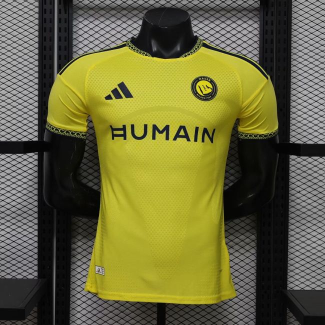 with Sponor Logo Player Version 2026-2027 Al Nassr Home Soccer Jersey Football Shirt