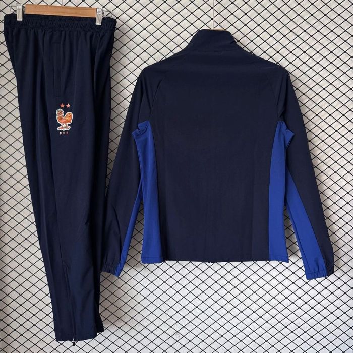 2026-2027 France Dark Blue Soccer Windbreaker Tracksuit Jacket Football Jacket and Pants