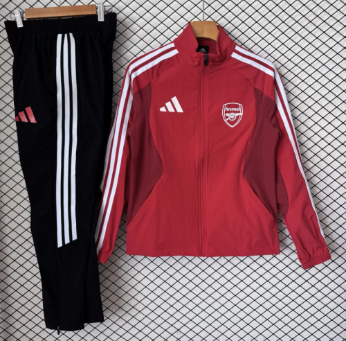 2026-2027 Arsenal Red Soccer Windbreaker Tracksuit Jacket Football Jacket and Pants