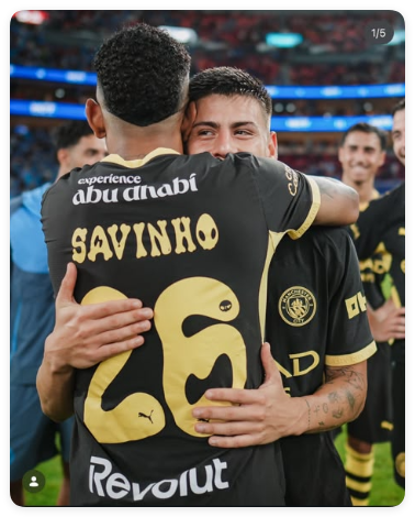 with HongKong Fonts Fan Version 2026-2027 Manchester City SAVINHO 26 Away Black Soccer Jersey Man City Football Shirt