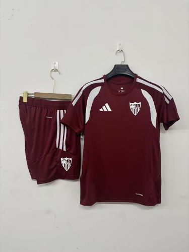 Adult Uniform 2026-2027 Sevilla Red/White Soccer Training Jersey and Shorts Football Set