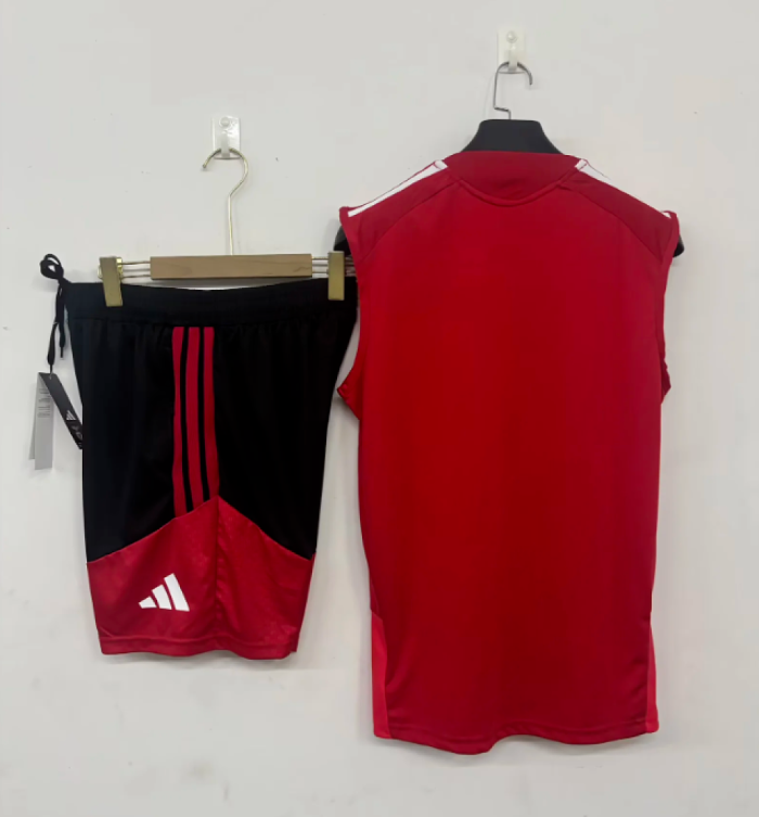 Adult Uniform 2026-2027 Benfica Red Soccer Training Vest and Shorts Football Set