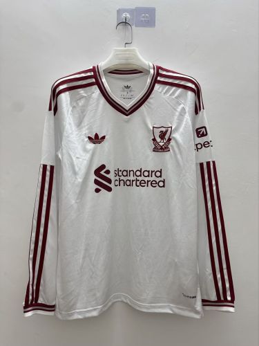 Long Sleeve Fan Version 2026-2027 Liverpool Away White Soccer Jersey Football Shirt