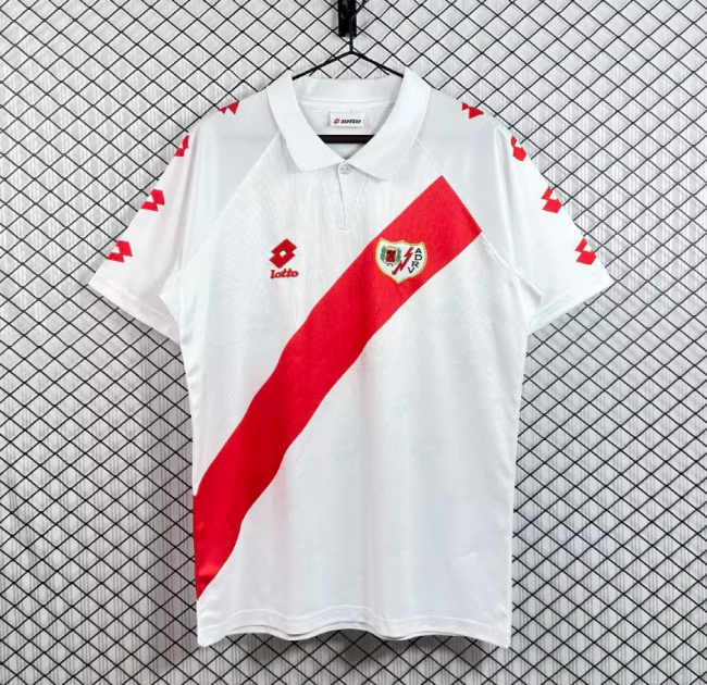Retro Jersey 1991-1994 Rayo Vallecano Home Soccer Jersey Vintage Camisetas de Futbol
