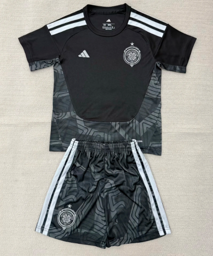 Youth Uniform Kids Kit 2026-2027 Celtic Black Goalkeeper Soccer Jersey Shorts Child Football Set