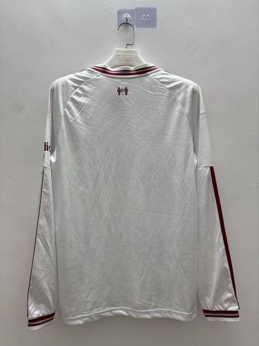 Long Sleeve Fan Version 2026-2027 Liverpool Away White Soccer Jersey Football Shirt