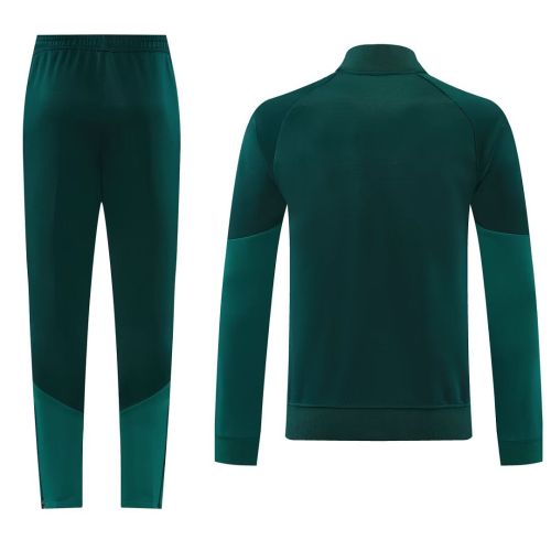 2026-2027 Real Madrid Green Soccer Windbreaker Tracksuit Jacket Football Jacket and Pants