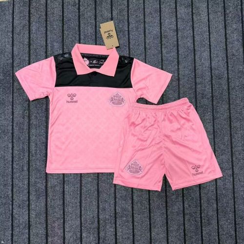 Youth Uniform Kids Kit 2026-2027 Sunderland Pink Soccer Jersey Shorts Child Football Set