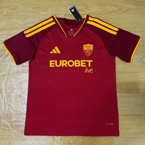 with Sponor Logo Fan Version 2026-2027 As Roma Home Soccer Jersey Football Shirt