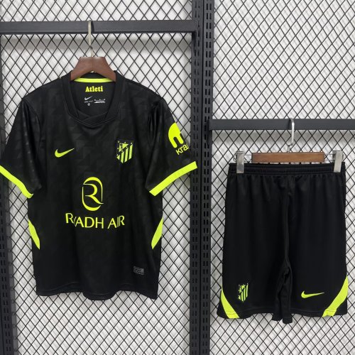 Adult Uniform 2026-2027 Atletico Madrid Away Black Soccer Jersey and Shorts Football Kits